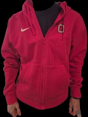 Nike Ohio State Red Zip Embroidered Block O Hoodie, Excellent, S